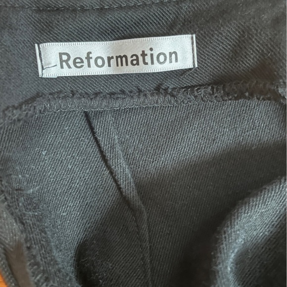 Reformation Pants Black High Waisted Straight Leg Crop Marlon Twill Size 2 - Picture 7 of 8